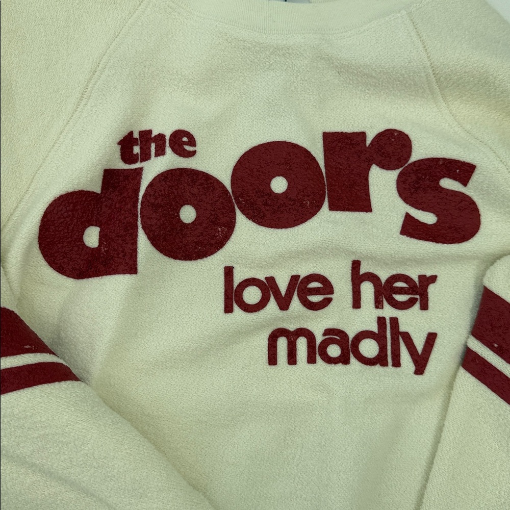 Daydreamer Cream and Red Graphic Sweatshirt Anthropologie Size Small NWT - Picture 5 of 9